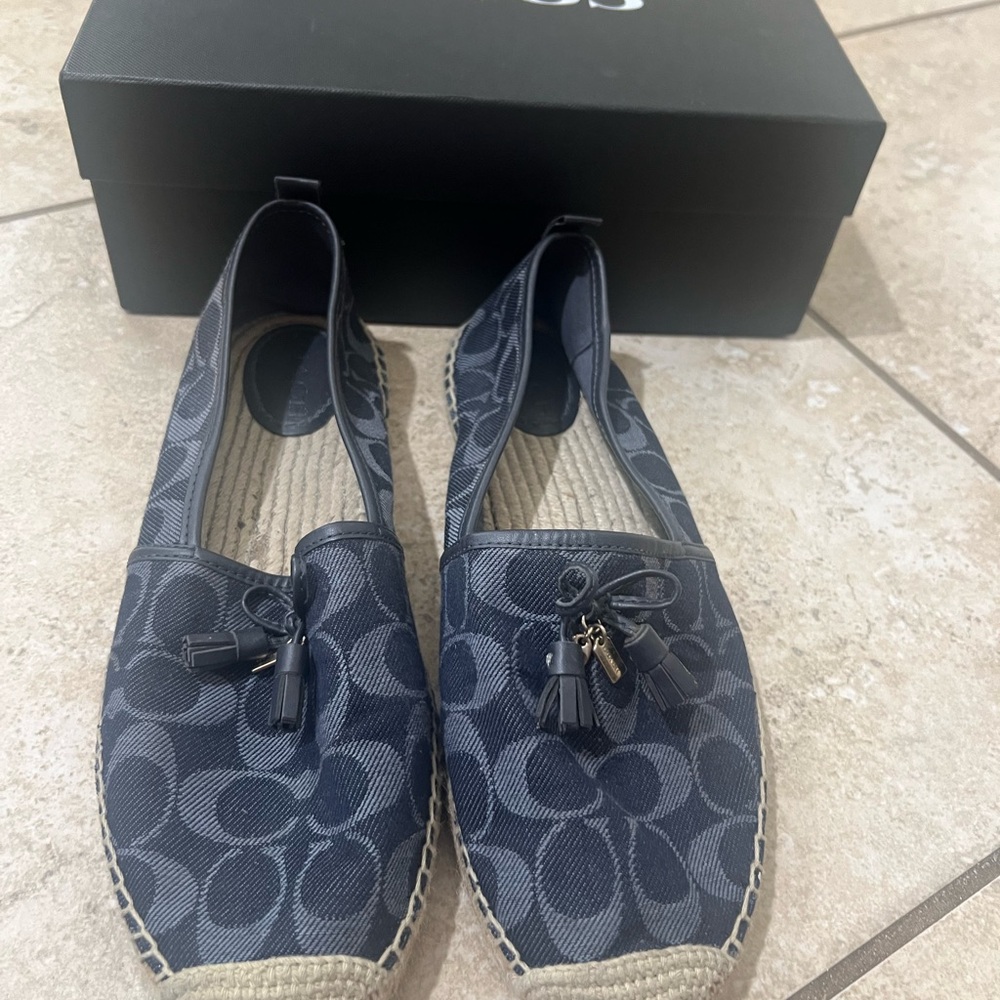 Coach Blue Espadrilles with Monogram Design